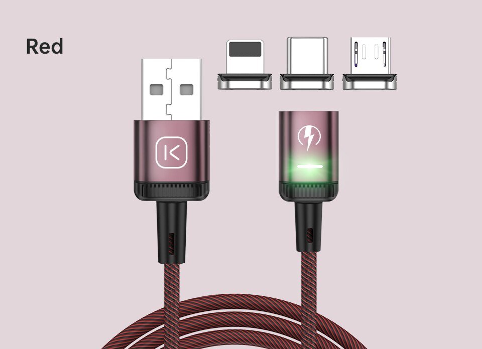 KUULAA LED Magnetic USB Cable 3A Fast Charging Type C Cable Magnet Charger Micro USB Cable for iPhone xiaomi poco samsung cord KUULAA LED Magnetic USB Cable 3A Fast Charging Type C Cable Magnet Charger Micro USB Cable for iPhone xiaomi poco samsung cord