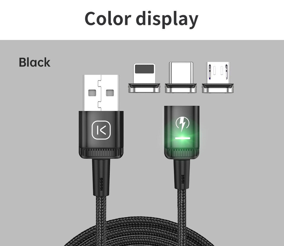KUULAA LED Magnetic USB Cable 3A Fast Charging Type C Cable Magnet Charger Micro USB Cable for iPhone xiaomi poco samsung cord KUULAA LED Magnetic USB Cable 3A Fast Charging Type C Cable Magnet Charger Micro USB Cable for iPhone xiaomi poco samsung cord